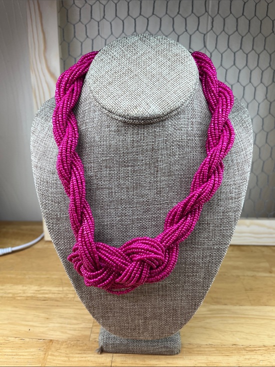 Jewelry - Bold Fuchsia Beaded Knot Necklace - Women Jewelry